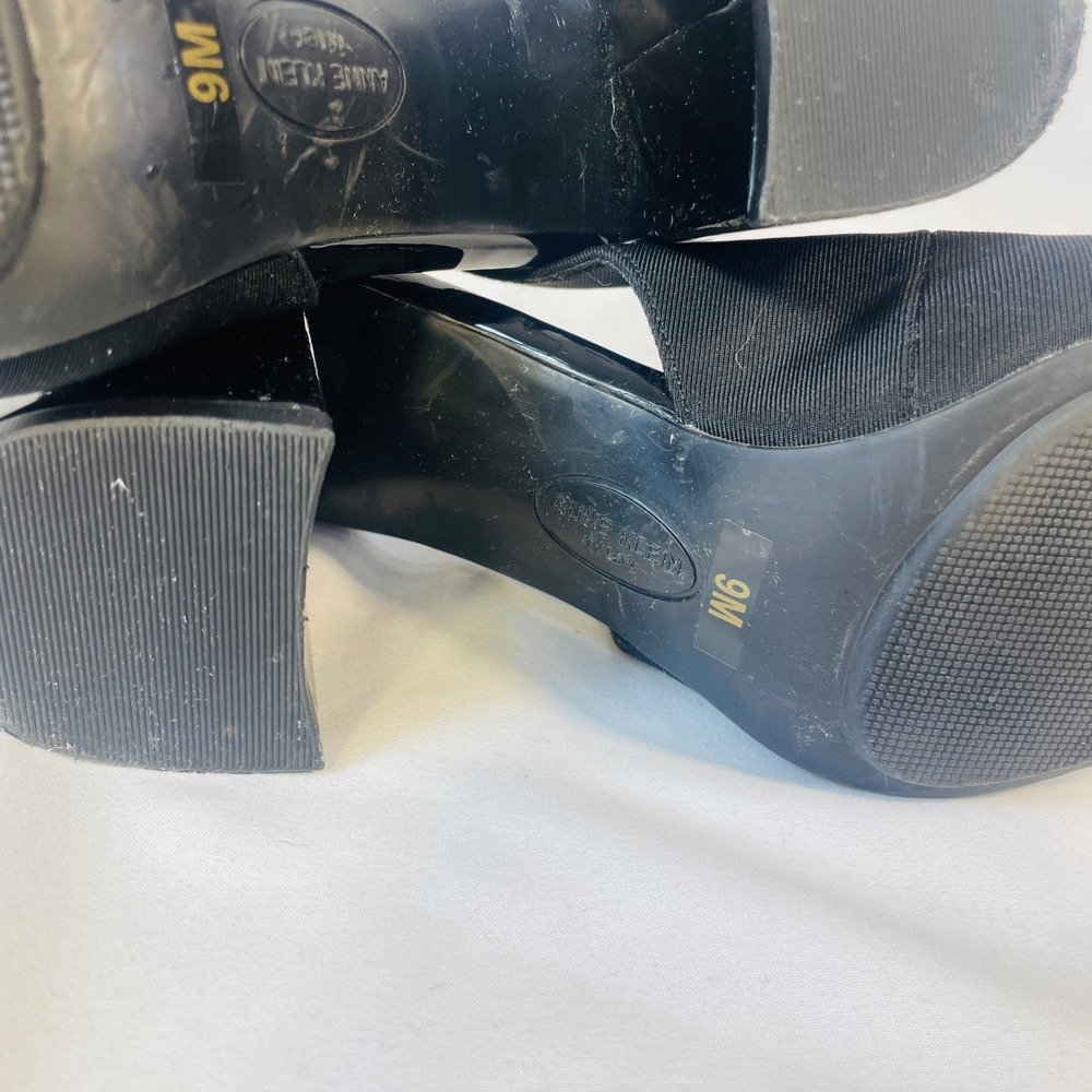 Anne Klein iFlex Pumps Women's 9 Black 3" Heel Pointed Toe Block Heel Cut Out - Picture 9 of 9